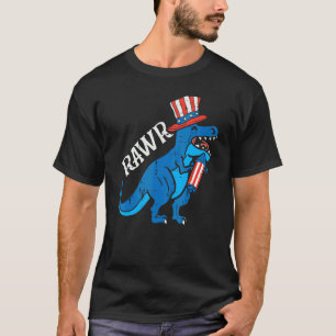 Camiseta Trex Rawr Us Flag Hat Firecracker Dino 4 De Julho