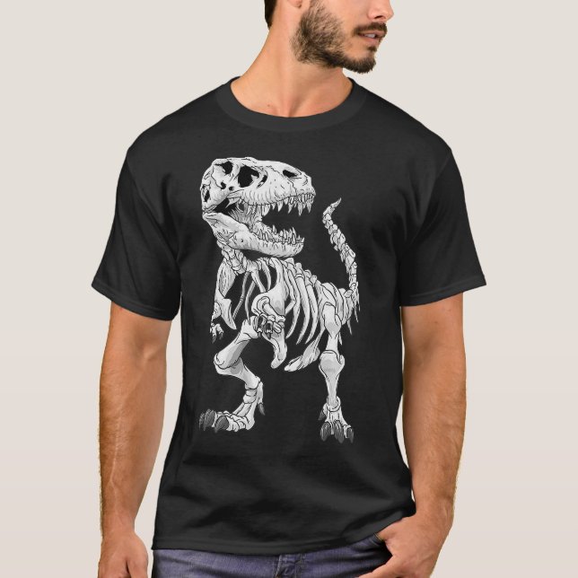Camiseta TRex Skeleton Dino bones paleontologist Fossil (Frente)