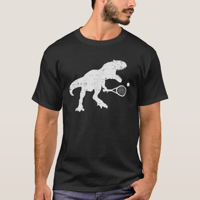 Camiseta Trex Tênis Tennisaurus Jogadores De Dinossauro Eng (Frente)