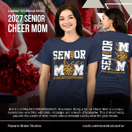 Camiseta Tri-Blend 2027 Mãe de Cheer Senior