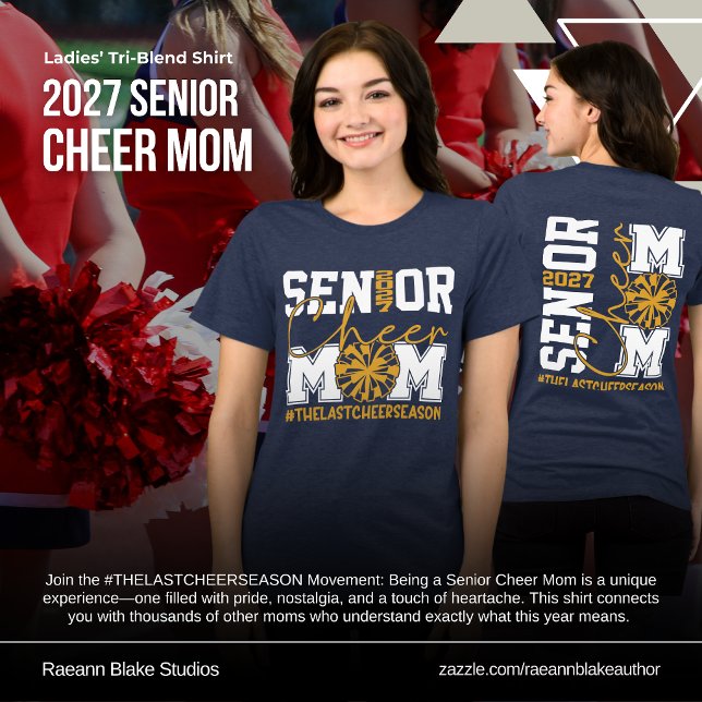 Camiseta Tri-Blend 2027 Mãe de Cheer Senior (Criador carregado)