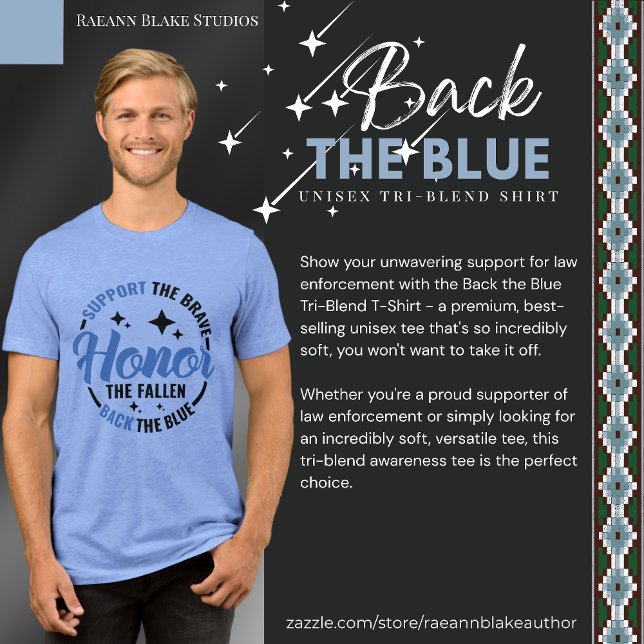 Camiseta Tri-Blend Back the Blue (Criador carregado)