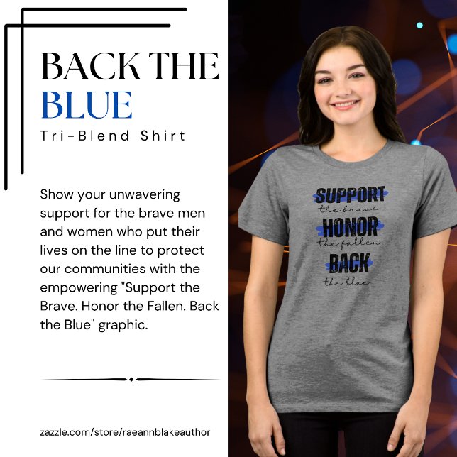 Camiseta Tri-Blend Back the Blue (Criador carregado)