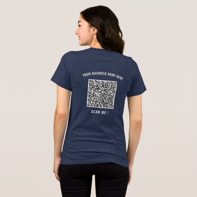 Camiseta Tri-Blend com Informações do Seu Código Q (Verso completo)