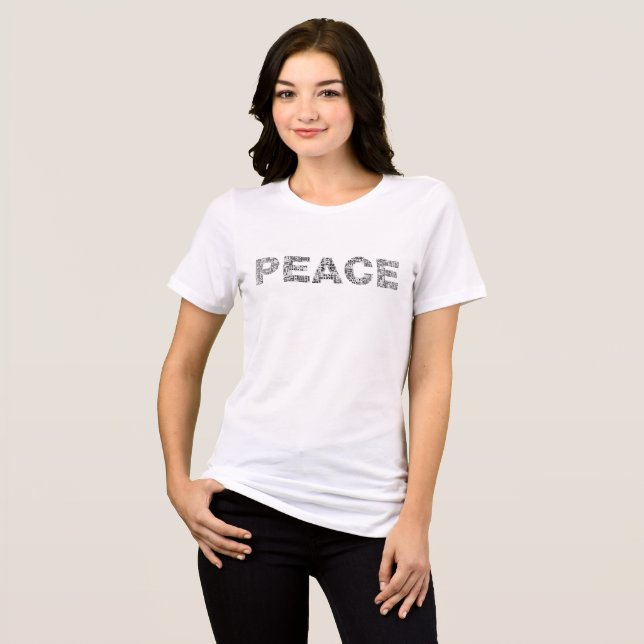 Camiseta Tri-Blend com Tipografia Retro Peace & Lo (Frente Completa)