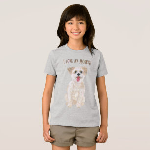 Camiseta Tri-Blend da Menina Morkie Doce