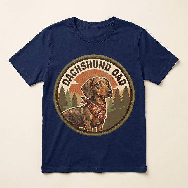 Camiseta Tri-blend Dachshund Dad | Presente para P (Criador carregado)