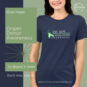 Camiseta Tri-Blend de Conscientização sobre Doação