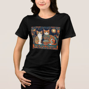 camiseta Tri-Blend de gatos café