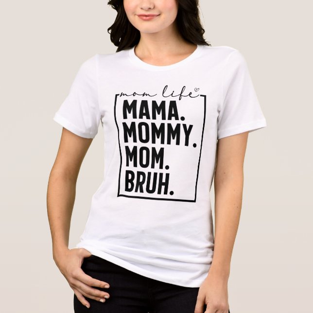 Camiseta Tri-Blend de Tipografia Sarcástica de Mãe (Frente)