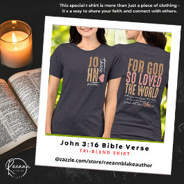 Camiseta Tri-Blend do Versículo Bíblico João 3:16