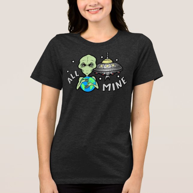 Camiseta Tri-Blend Feminina Alien All Mine  (Frente)