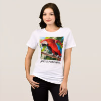 Camiseta Tri-blend feminina Arara Vermelha