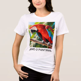 Camiseta Tri-blend feminina Arara Vermelha