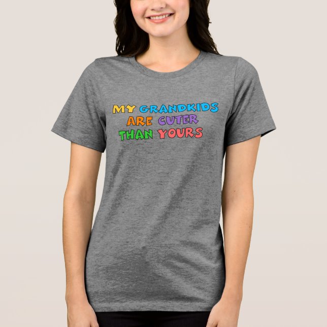 Camiseta Tri-Blend Feminina Netos Mais Fofos (Frente)