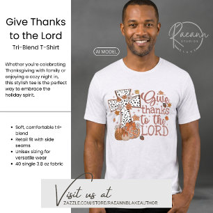 Camiseta Tri-Blend Masculina "Dê Graças ao Senhor"
