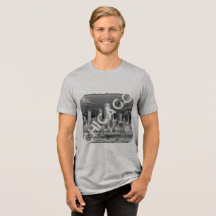 Camiseta Tri-Blend Nome Gráfico Preto de Chicago