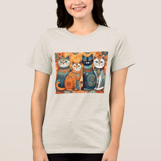 Camiseta Tri-Blend para gatos calmantes (Frente)