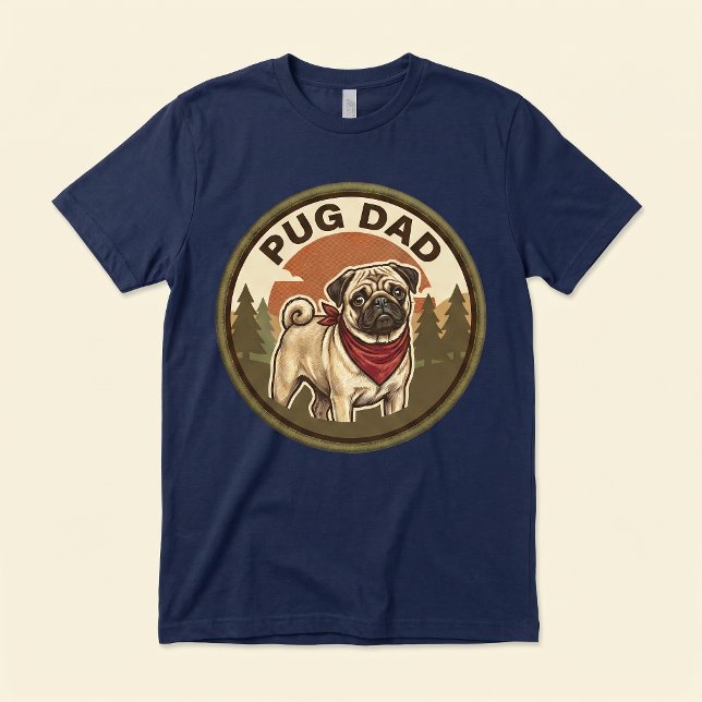 Camiseta Tri-blend Pug Dad | Presente para Pai de  (Criador carregado)