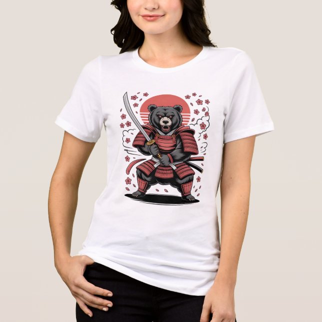Camiseta Tri-blend Samurai Bear Feminina (Frente)