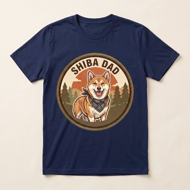 Camiseta Tri-blend Shiba Inu Dad | Presente para P (Criador carregado)