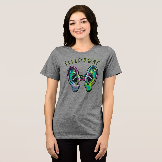 Camiseta Tri-Blend Telefone (Frente Completa)