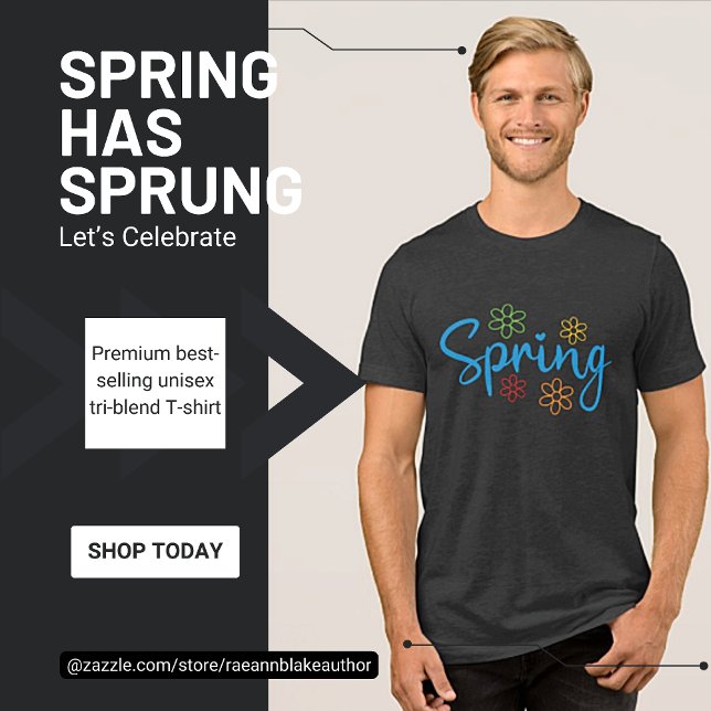 Camiseta Tri-Blend Unisex Celebre a Primavera (Criador carregado)