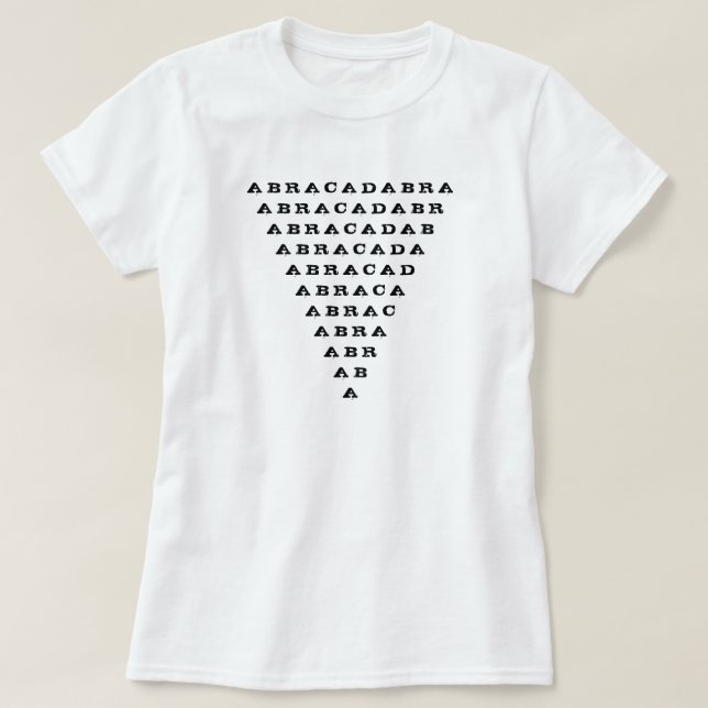 Camiseta triângulo abracadabra invertido (Frente do Design)