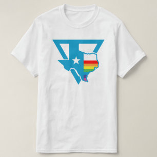 Camiseta triângulo arco-íris texas