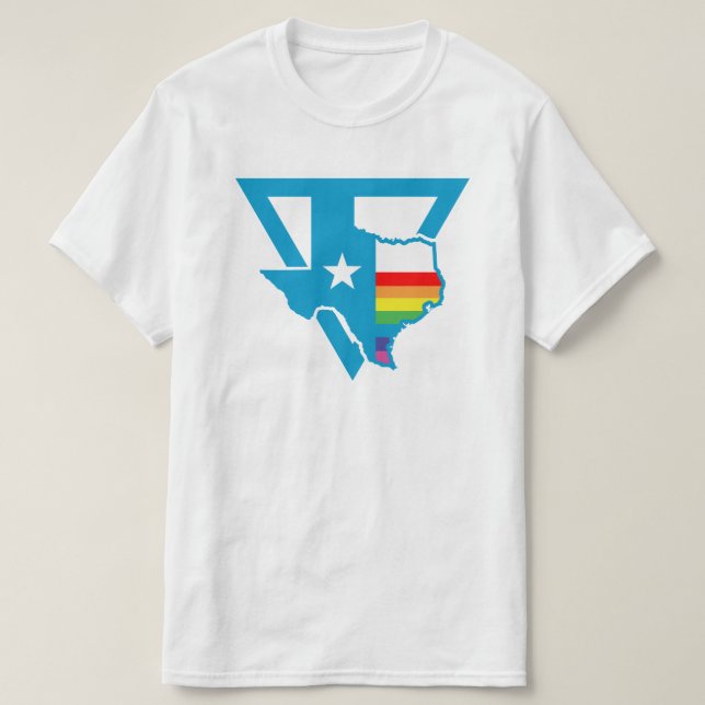 Camiseta triângulo arco-íris texas (Frente do Design)