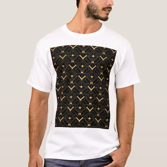 Camiseta Triângulo Arte Deco: Padrão de Luxo. (Frente)