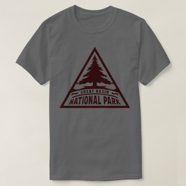 Camiseta Triângulo Castanho da Árvore do Parque Nacional do (Frente do Design)