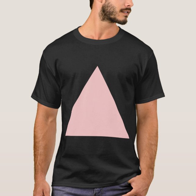 Camiseta Triângulo - Cor-de-rosa esmaecido (Frente)