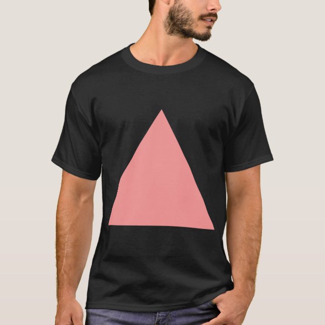 Camiseta Triângulo - Cor-de-rosa suave (Frente)