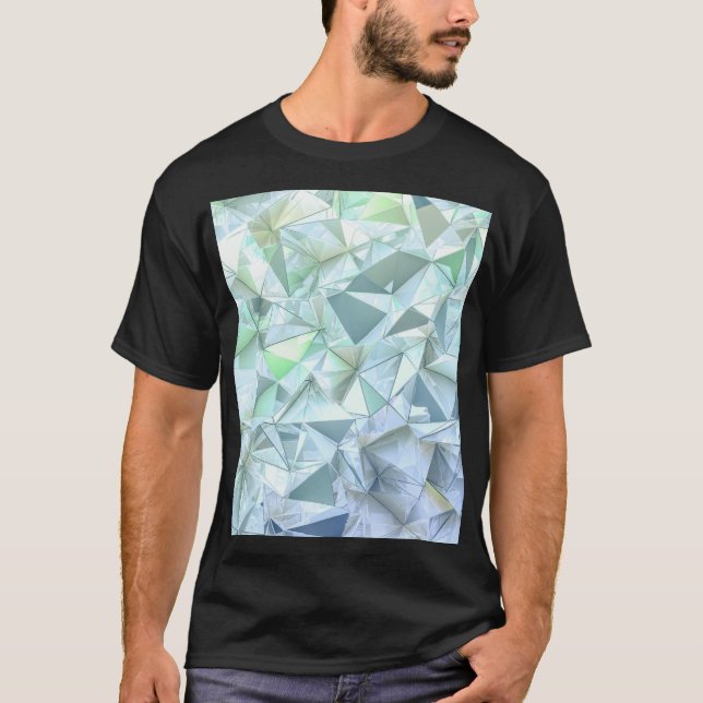 Camiseta Triângulo de cristal 3D, renderização ilustrativa. (Frente)