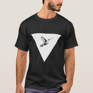 Camiseta Triângulo de Hummingbird Bird Linhas Geométricas M
