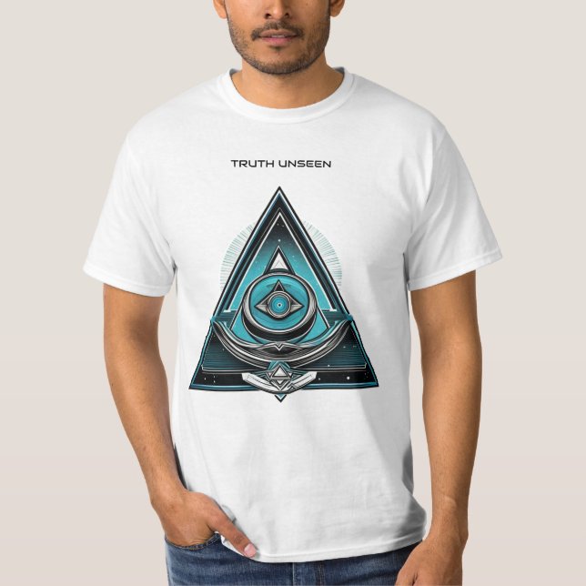 Camiseta Triângulo de Todos os Olhos - Arte Geométrica Míst (Frente)