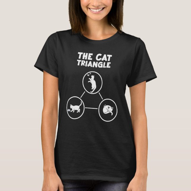 Camiseta Triângulo do Gato Dono de Gatos (Frente)