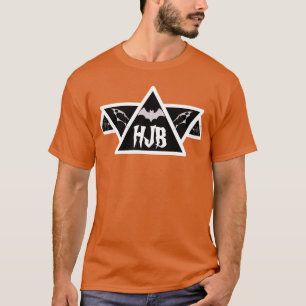 Camiseta Triângulo do Homem de Bat do Dia das Bruxas laranj