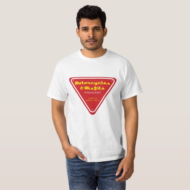 Camiseta Triângulo do vermelho das motocicletas & dos (Frente Completa)