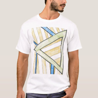 Camiseta Triângulo Dourado bloqueia motif T-shirt