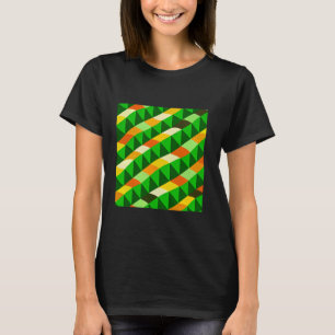 CAMISETA TRIÂNGULO GEOMÉTRICO TRIÂNGULO RETRO PADRÃO ÓPTICO