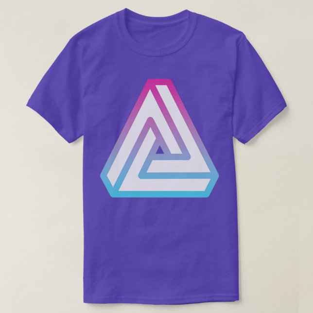 Camiseta Triângulo Impossível com Penrose 3D (Frente do Design)