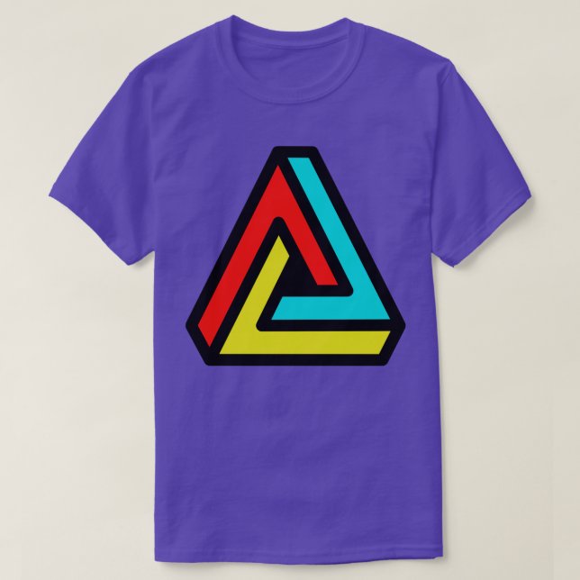 Camiseta Triângulo Impossível com Penrose 3D 1 (Frente do Design)