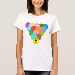 Camiseta Triângulo inicial do arco-íris colorido personaliz