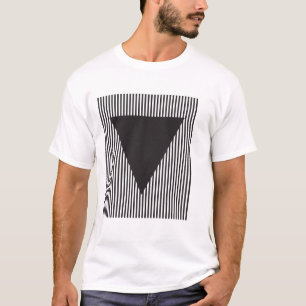 Camiseta Triângulo Invertido em Campo Listrado