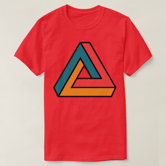 Camiseta Triângulo Penrose Colorida (Frente do Design)