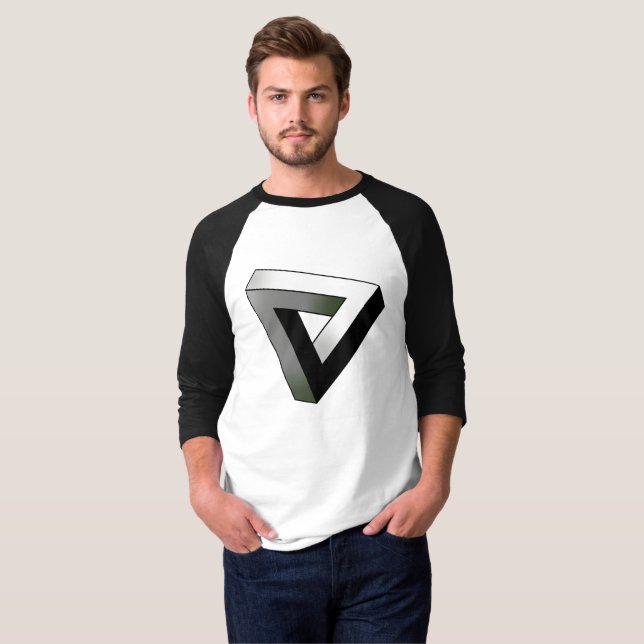 Camiseta Triângulo Penrose, ilusão óptica (Frente Completa)
