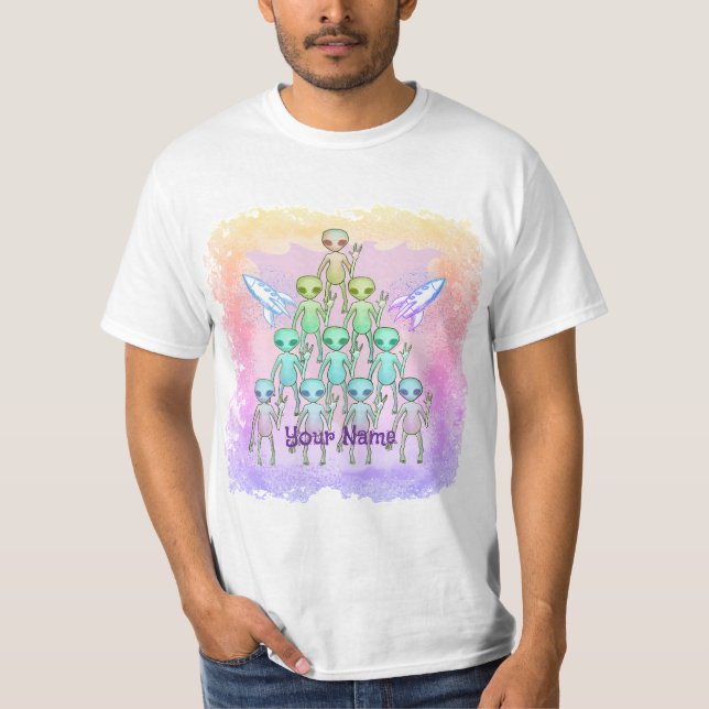 Camiseta Triângulo Rosa alienígena (Frente)