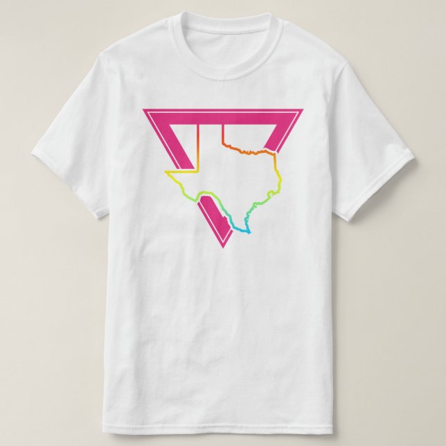 Camiseta triângulo rosa texas (Frente do Design)